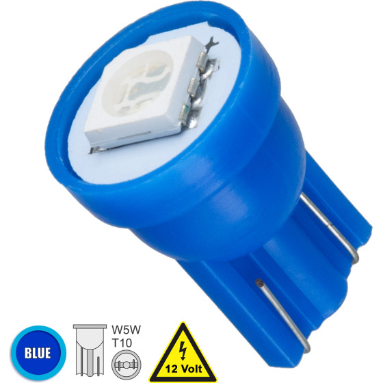 GloboStar T10 W5W ����� ����������� Led 1xSMD5050 0.28W 18lm 120� Dc 12-16V IP20 �1.1 x �1.7cm ���� - (81047)