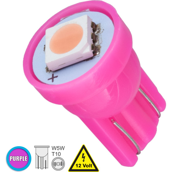 GloboStar T10 W5W ����� ����������� Led 1xSMD5050 0.28W 18lm 120� Dc 12-16V IP20 �1.1 x �1.7cm ��� - (81049)