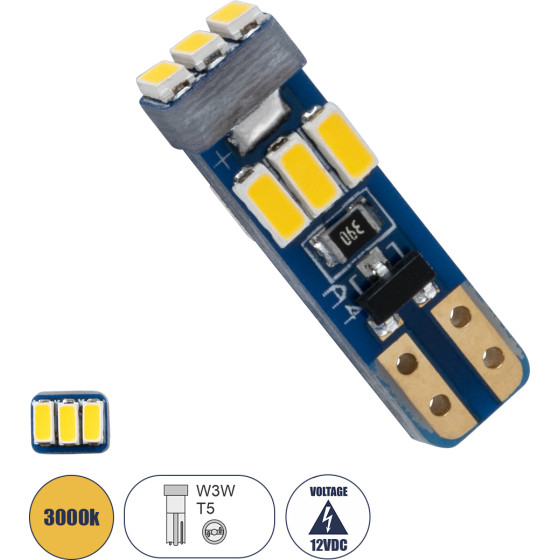 GloboStar T5 ����� ����������� Led 9xSMD3014 0.25W 30lm 360� Dc 12-16V IP20 �0.5 x �0.4 x �1.8cm ����� ����� 3000K - (81468)