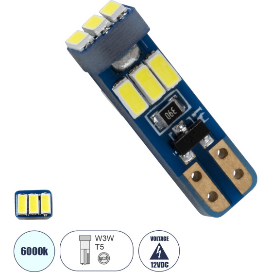 GloboStar T5 ����� ����������� Led 9xSMD3014 0.25W 38lm 360� Dc 12-16V IP20 �0.5 x �0.4 x �1.8cm ����� ����� 6000K - (81467)