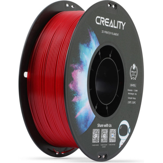 Creality CR-Petg Red 3D Printer Filament, Hard Glossy, Tensile Str. 49MPA, 1 Kg Spool1.75 - (3301030038)