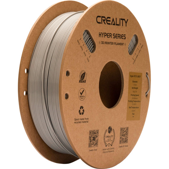 Creality Hyper-Petg Grey 3D Printer Filament, Fast print, Chemical Sunlight resist. 1kg 1.75 - (3301030068)