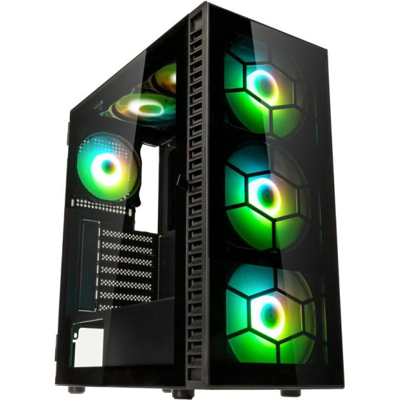 Kolink Observatory Hf Plus Glass Argb Pwm Midi Tower Case - Black (With 6x120mm Argb Pwm Fans) - (PGW-CH-KOL-129)