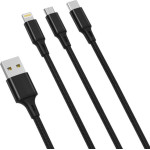 XO Usb To Lightning / Type C / Micro Usb NB173 Data Cable 1m 2.4A White - (NB173W)