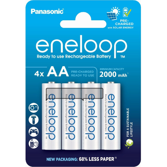 Panasonic �������� ���������������� Eneloop 2000mAh Mah Size Aa Ni-Mh 1.2V ���. 4 �� ����� ����������� - (BK-3MCDEC4BE)