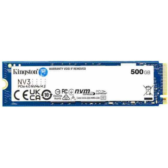 Kingston Ssd M.2 NV3 500GB, NVMe, Pcie 4.0 - (SNV3S/500G)