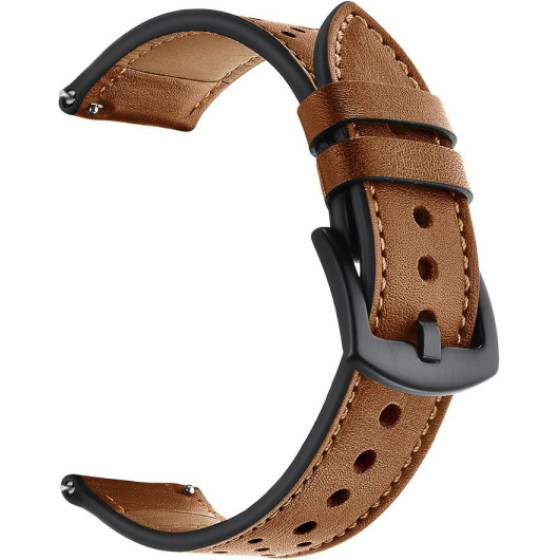 Tech-Protect Replacment Band Leather For Samsung Watch 4 / 5 / 5 Pro / 6 / 7 / Fe Brown - (TPRLBSW4BR)