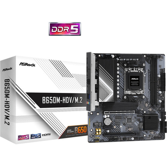 Asrock B650M-HDV/M.2 Motherboard Micro Atx �� Amd AM5 Socket - (1O4ASR-B650M-HDV/M.2)
