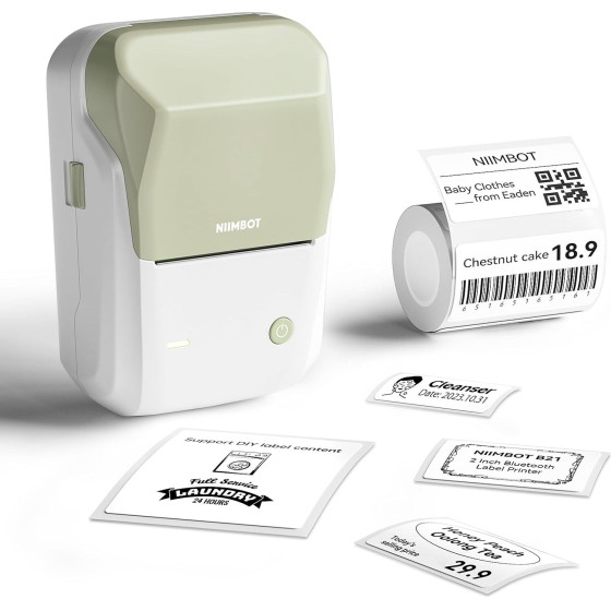 NIIMBOT Thermal Label Printer B1 2-Inch White Green - (B1-WGN)