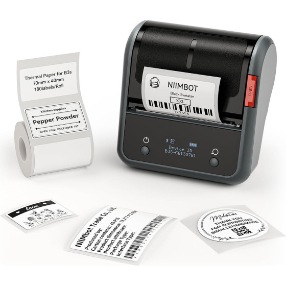 NIIMBOT Thermal Label Printer B3S-P 3-Inch Black - (B3S-P-BLK)