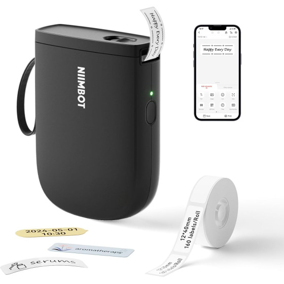 NIIMBOT Thermal Label Printer D11-H 0.5-Inch Black - (D11-H-BLK)