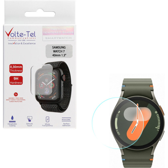 Volte-Tel Tempered Glass Samsung Watch 7 40mm 1.3'' 9H 0.30mm 2.5D Full Glue Full COVER