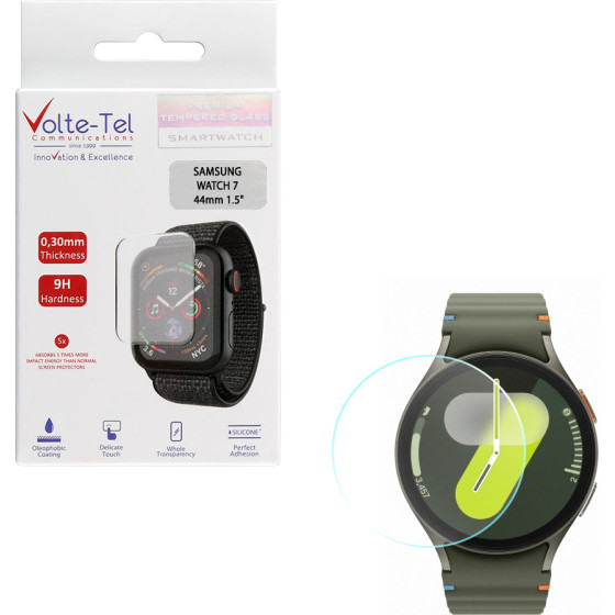 Volte-Tel Tempered Glass Samsung Watch 7 44mm 1.5'' 9H 0.30mm 2.5D Full Glue Full COVER