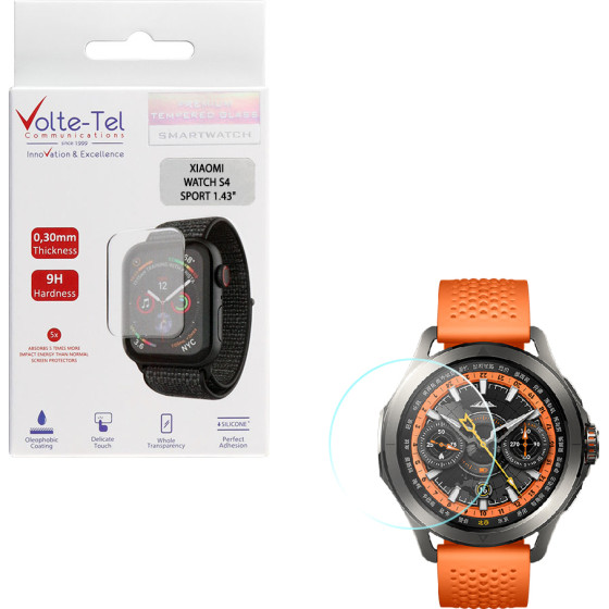 Volte-Tel Tempered Glass Xiaomi Watch S4 Sport 1.43'' 9H 0.30mm 2.5D Full Glue Full COVER