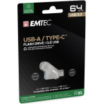 Emtec ������� ������ 64GB (DUAL) Usb 3.2 Type C D280 - (ECMMD64GD283)