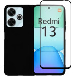 Vivid Set Matte Case Black + Full Face Tempered Glass Redmi 13 4G Black - (VIMAT392GLASSBK)