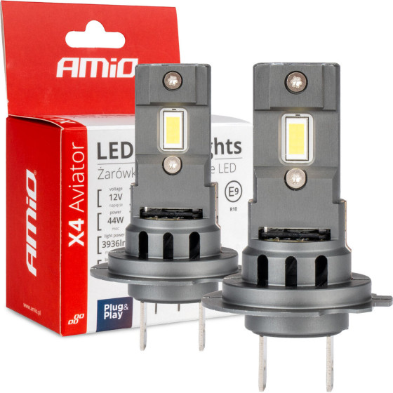 AMiO ������ Led Full Can Bus H7 12V 44W 6.500K 3.936lm Csp X4 Series Aviator Plug & Play ���� - 2 ���. - (03764)