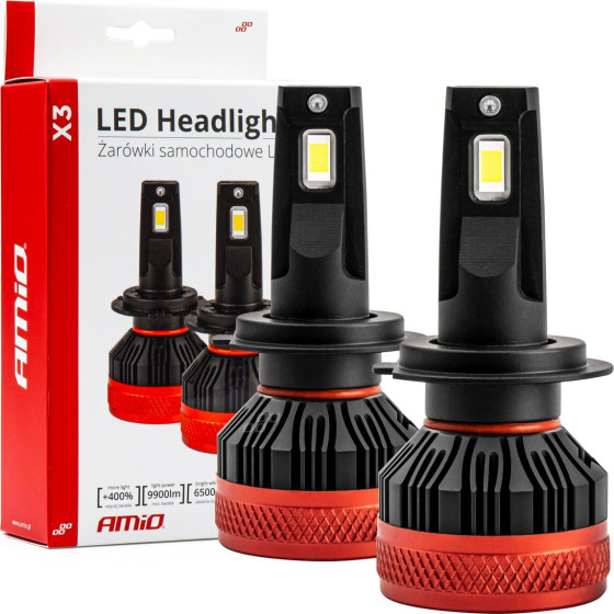 AMiO ������ Led H7 9-16V 90W 6.500K 9900lm Can Bus (Me ������������) X3 Series - 2���. - (02980)