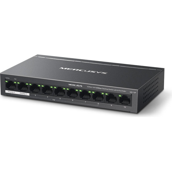 Mercusys 10-Port 10 100MBps Desktop Switch With 8-Port PoE+ - (MS110P)