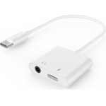 Cablexpert Usb TYPE-C Plug To Stereo 3.5MM Audio Adapter With Extra Socket White - (A-CM-3.5FP-01)