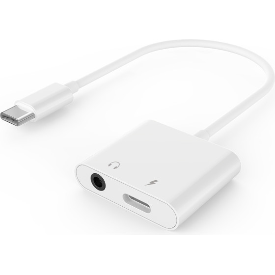 Cablexpert Usb TYPE-C Plug To Stereo 3.5MM Audio Adapter With Extra Socket White - (A-CM-3.5FP-01)