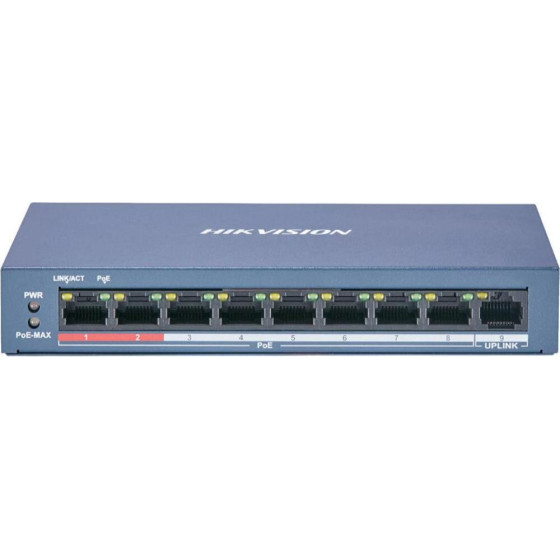 Hikvision 9 Port Unmanaged Poe Switch L2 Series - (DS-3E0109P-E/M(B))