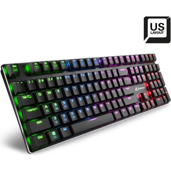 Sharkoon Purewriter Rgb Gaming �������� ������������ �� Kailh Blue ��������� ��� Rgb ������� (������� US) ����� - (PUWRBL)