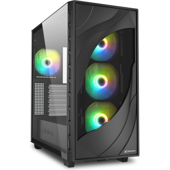 Sharkoon Rebel C80G Rgb Black Atx - (REBC80GRGBBK)