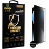 Idol 1991 Tempered Glass Iphone 16 Pro 6.3'' 9H 0.25mm Premium Privacy Antispy Semi Curved Full Glue BLACK