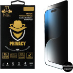 Idol 1991 Tempered Glass Iphone 16 Pro 6.3'' 9H 0.25mm Privacy Antispy Semi Curved Full Glue BLACK