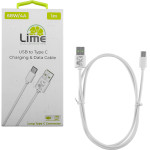 Lime Successories Lime USB-C Type C Long To Usb 4A ��������-Data 1m LUC03 WHITE