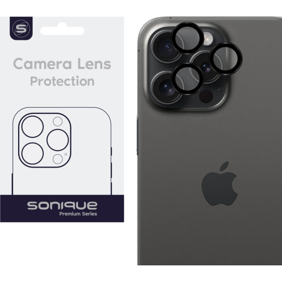 Sonique Camera Protection Lens Pro Apple Iphone 15 Pro / Iphone 15 Pro Max Black Titanium