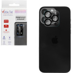 Volte-Tel Tempered Glass Iphone 16 Pro 6.3''/16 Pro Max 6.9'' 9H 0.25mm 3D Curved For Camera BLACK