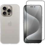 Vivid Set Gelly Case + Full Face Tempered Glass Apple Iphone 16 Pro Max Black - (VIGELLY498GLASSBK)