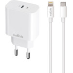 Maxlife Travel Charger Pd Qc 20W + Type C To Lightning Data Cable White - (MXTC-06-20LC)