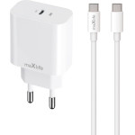 Maxlife Travel Charger Pd Qc 20W + Type C To Type C Data Cable White - (MXTC-06-20CC)
