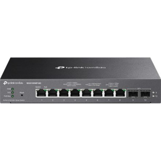 TP-Link Omada 8-Port 2.5GBASE-T And 2-Port 10GE SFP+ Smart Switch With 8-Port PoE+ - (SG2210XMP-M2)