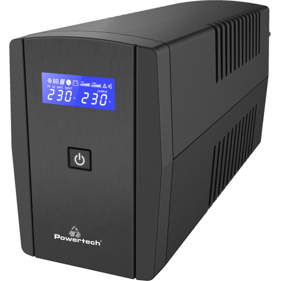 Powertech Ups Line Interactive �� �����, 1100VA, 660W, 2x Schuko - (PT-1296)