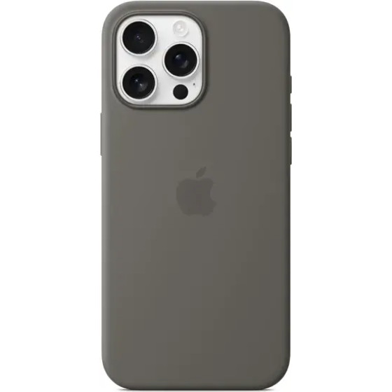 Apple Iphone 16 Pro Max Silicone Case With Magsafe Stone Gray - (MYYV3ZMA)