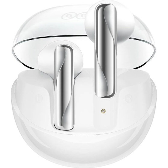 QCY Ailypods Clear White - Semi-Ear 13mm driver, Wind Cancel Enc For calls, Ncvm & Air Case Tws Bt - (6957141408926)