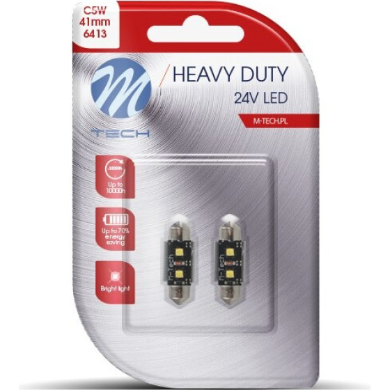 M-Tech �������� ����������� C5W 24V SV8,5 41mm 2xHp Led ����� Heavy Duty Blister - 2 ���. - (LB9814W)