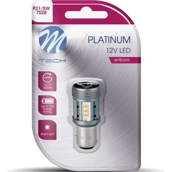 M-Tech P21/5W 12/24V BAY15d 12xSMD3030 Led CAN-Bus ������� Platinium Blister - 1 ���. - (LB853R-01B)