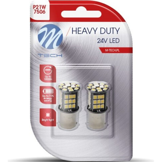 M-Tech P21W 24V BA15s 48xSMD2835 Led CAN-Bus ����� Heavy Duty Blister - 2 ���. - (LB9354W)