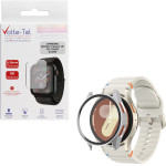 Volte-Tel Tempered Glass Samsung Watch 7 40mm 1.3'' 9H 0.30mm Pc Edge Cover With Key 3D Full Glue Full Cover SILVER