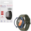 Volte-Tel Tempered Glass Samsung Watch 7 44mm 1.5'' 9H 0.30mm Pc Edge Cover With Key 3D Full Glue Full Cover Midnight BLUE