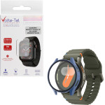Volte-Tel Tempered Glass Samsung Watch 7 44mm 1.5'' 9H 0.30mm Pc Edge Cover With Key 3D Full Glue Full Cover Midnight BLUE