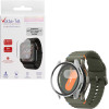 Volte-Tel Tempered Glass Samsung Watch 7 44mm 1.5'' 9H 0.30mm Pc Edge Cover With Key 3D Full Glue Full Cover SILVER