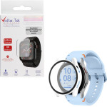 Volte-Tel Tempered Glass Samsung Watch Fe 40mm 1.2'' 9H 0.30mm Pc Edge Cover With Key 3D Full Glue Full Cover WHITE