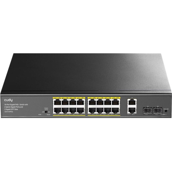 Cudy GS1018PS2 16-Port Gigabit PoE+ Switch +2 Uplink Gigabit Port + 2 Gigabit Sfp PORTS,200W - (CD-GS1018PS2)