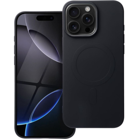 Is Tpu Silicone Mag Iphone 16 Pro Max (Big HOLE) Black Backcover - (SILMAGIP16PMB)